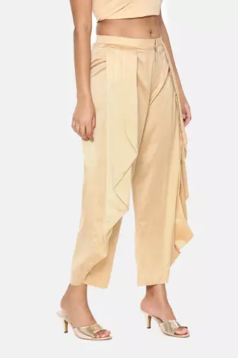 Gold Silk Dhoti Pants