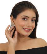 Firozi And Pink Meena Work Pendant With Round Small Flower Line And Pearl Line Long Necklace Set