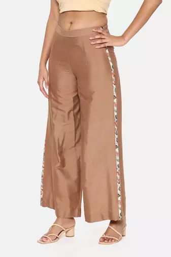 Brown Printed Silk Palazzo