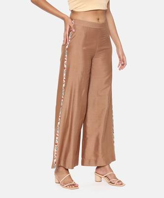 Brown Printed Silk Palazzo 4