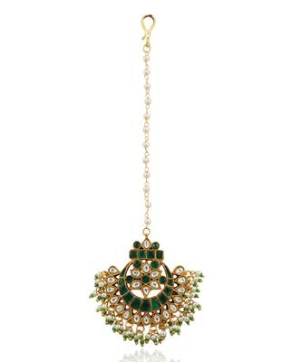 Green Stone Tikka With Green Hangings 2