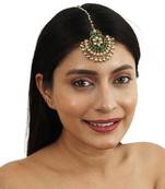 Green Stone Tikka With Green Hangings