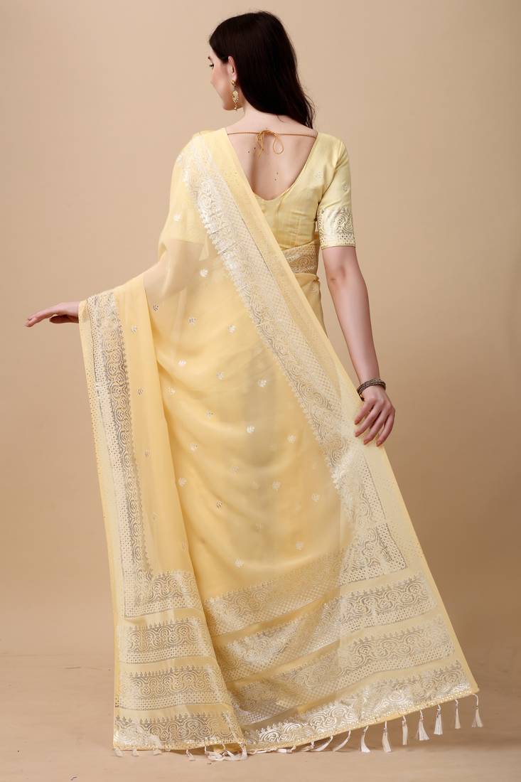 Radiant Yellow Silk Saree main image 1