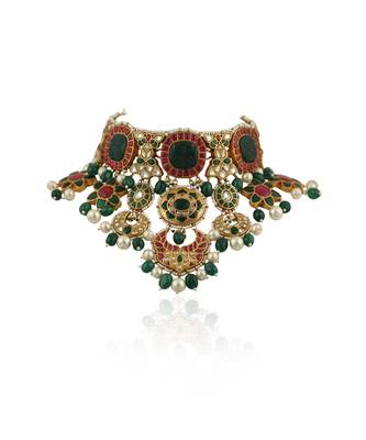 Red And Green Heavy Bridal Neacklace Set 3