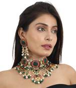 Red And Green Heavy Bridal Neacklace Set