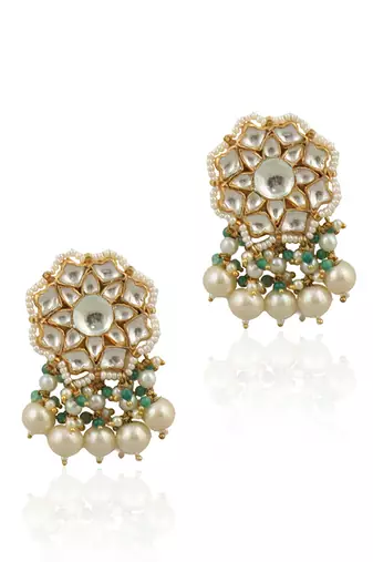 White Tops Moti Work With Pearls