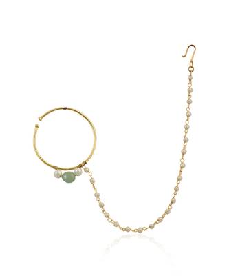 Delicate Nose Ring In Sea Green 2