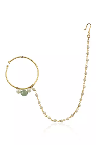 Delicate Nose Ring In Sea Green