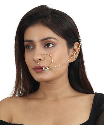 Delicate Nose Ring In Sea Green 1