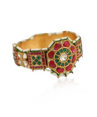 Rajwadi Kadaa With Traditional Mina Work And Floral Design (Single) 2
