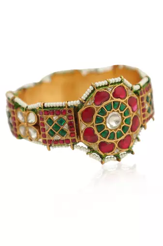 Rajwadi Kadaa With Traditional Mina Work And Floral Design (Single)