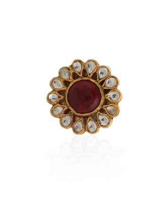 Floral Ring With Pink Centre Stone 2