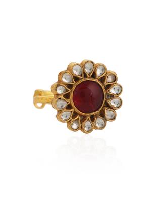 Floral Ring With Pink Centre Stone 3