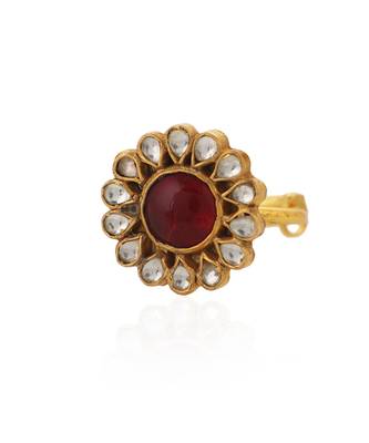 Floral Ring With Pink Centre Stone 4