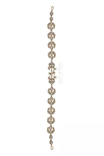 Chandshape Mathapatti Hairband Studded With White Jadtar Stones