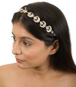 Chandshape Mathapatti Hairband Studded With White Jadtar Stones