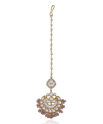 Pastel Pink Floral Maangtikka 2