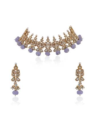 Purple Beads Choker Set 2