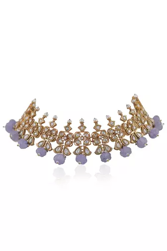 Purple Beads Choker Set