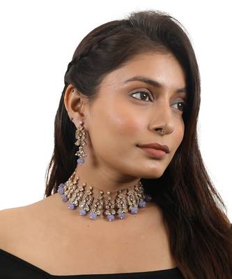 Purple Beads Choker Set 1