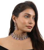 Purple Beads Choker Set
