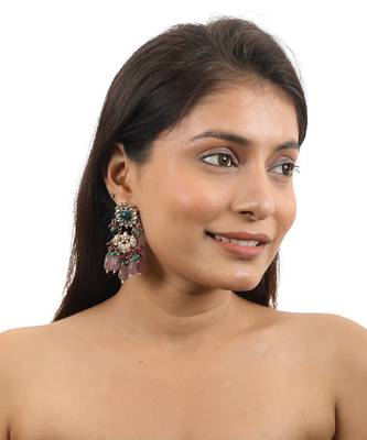 Pink Choker Set With Multi Colour Beads 5