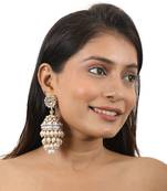 Jhumki Earings With Layers Of Pearls