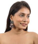 Uniquely Designed Earings In Pink And Green Beads