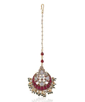 Pink And White Jadtar Maangtikka 2