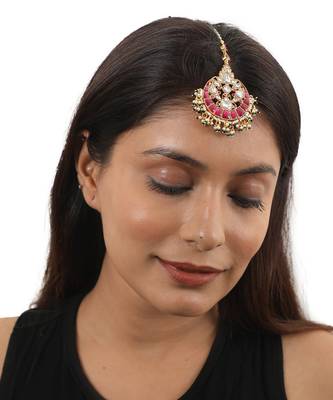 Pink And White Jadtar Maangtikka 1