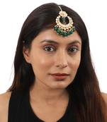 Green Beads White Jadtar Tikka