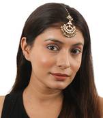 White And Green Hangings Jadtar Maangtikka