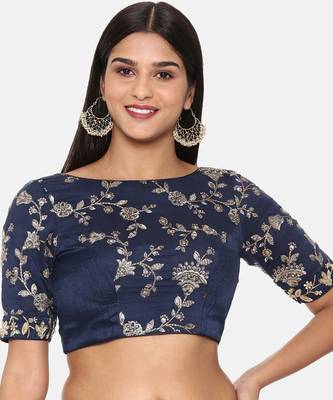 Blue Chanderi Embroidered Lehenga Set 3