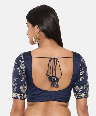 Blue Chanderi Embroidered Lehenga Set 5