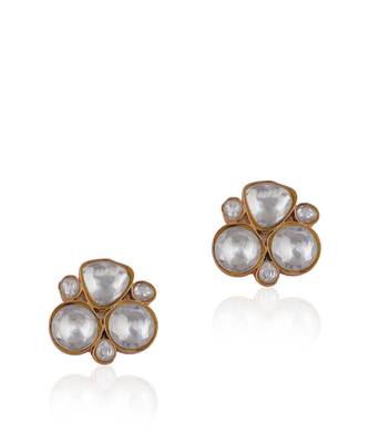 White Jadtar Stone Studs 2
