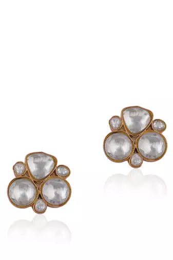 White Jadtar Stone Studs