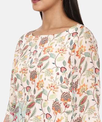 Ivory Aqua Muslin Print Dress 2