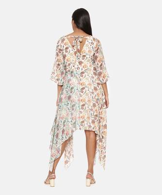 Ivory Aqua Muslin Print Dress 5