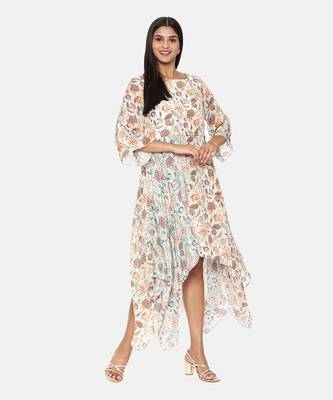 Ivory Aqua Muslin Print Dress 6