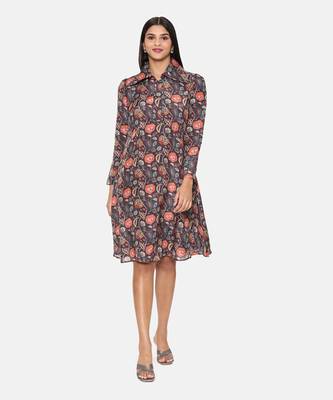 Black Orange Muslin Dress 1