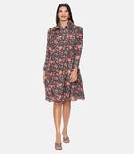 Black Orange Muslin Dress