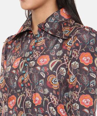 Black Orange Muslin Dress 2
