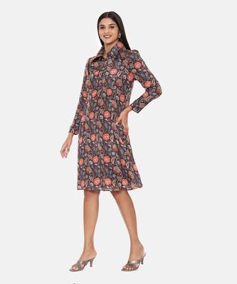 Black Orange Muslin Dress 3