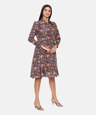 Black Orange Muslin Dress 4