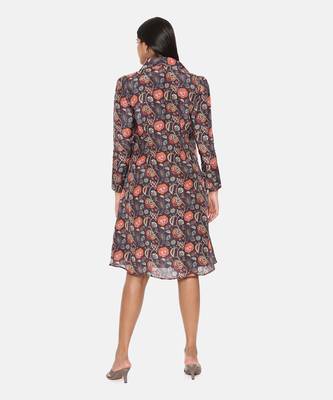 Black Orange Muslin Dress 5
