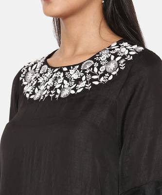 Black Embroidered Dress 2