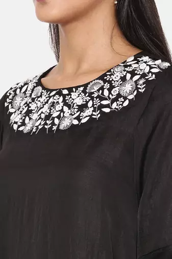 Black Embroidered Dress