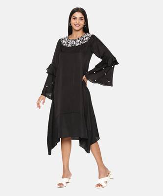Black Embroidered Dress 3