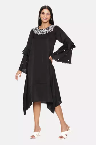 Black Embroidered Dress