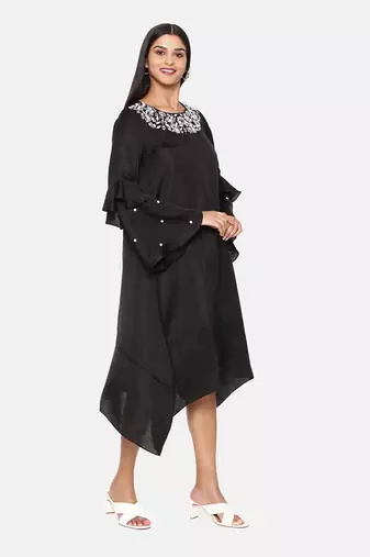 Black Embroidered Dress